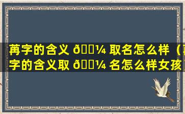 苒字的含义 🌼 取名怎么样（苒字的含义取 🐼 名怎么样女孩）